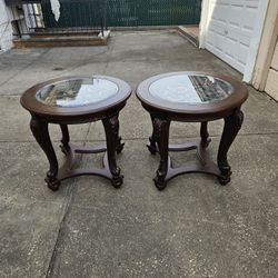 2 Large Ashley Furniture End Tables 
