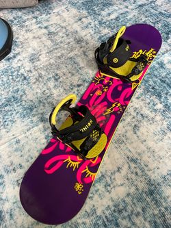 Ride 110 cm kids snowboard/union bindings/new wax-also sell boots/helmet/goggles/gloves/pants/coats