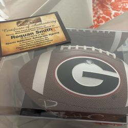 Roquan smith Signed GA Football In Case