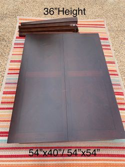 36” tall wooden bar height dining table