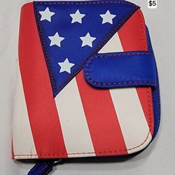 Red, White and blue wallet 