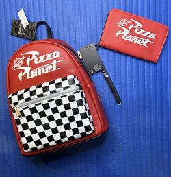 Loungefly Disney Pixar Toy Story Pizza Planet Mini Backpack & Matching Wallet - BOTH NWTs  