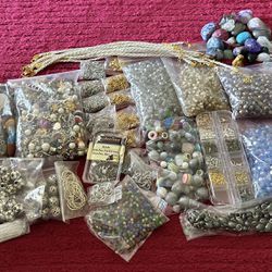 Nice lot of jewlery making supplies; beads, charms etc, nice variety/selection.  $25