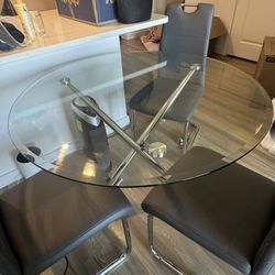 Modern Glass Chrome Table