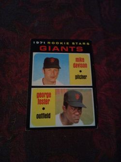 Vintage 1971 Topps baseball/rookie stars(Giants)/Mike Davison(pitcher)/George foster(outfield)/card # 276