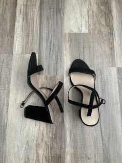 black wedge heels