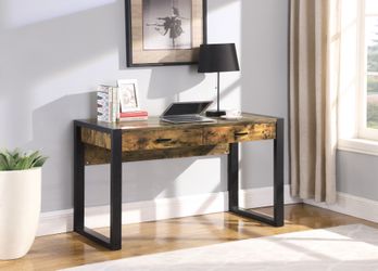 2-Drawer Writing Desk Antique Nutmeg And Black $199! Lowest Prices Ever!