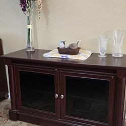 Entertainment Console with glass doors