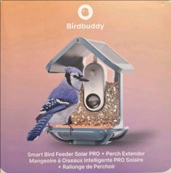 Birdbuddy PRO Solar Smart Bird Feeder with perch extender - Blue