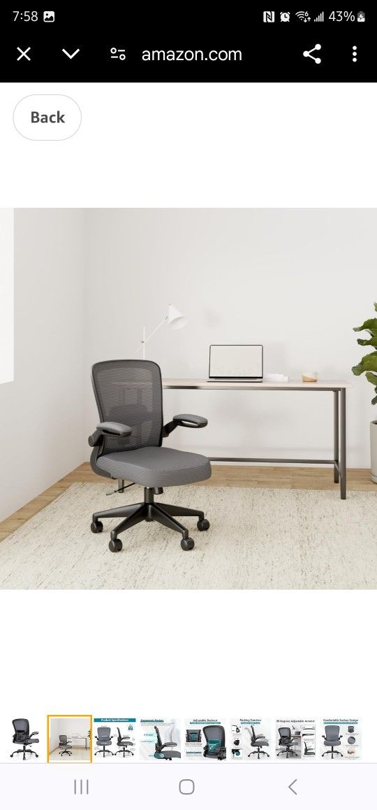 FelixKing Office Chair, Ergonomic Desk Chair, Breathable Mesh Chair with Adjustable High Back, Flip-Up Armrests, Comfortable Executive Swivel Chair