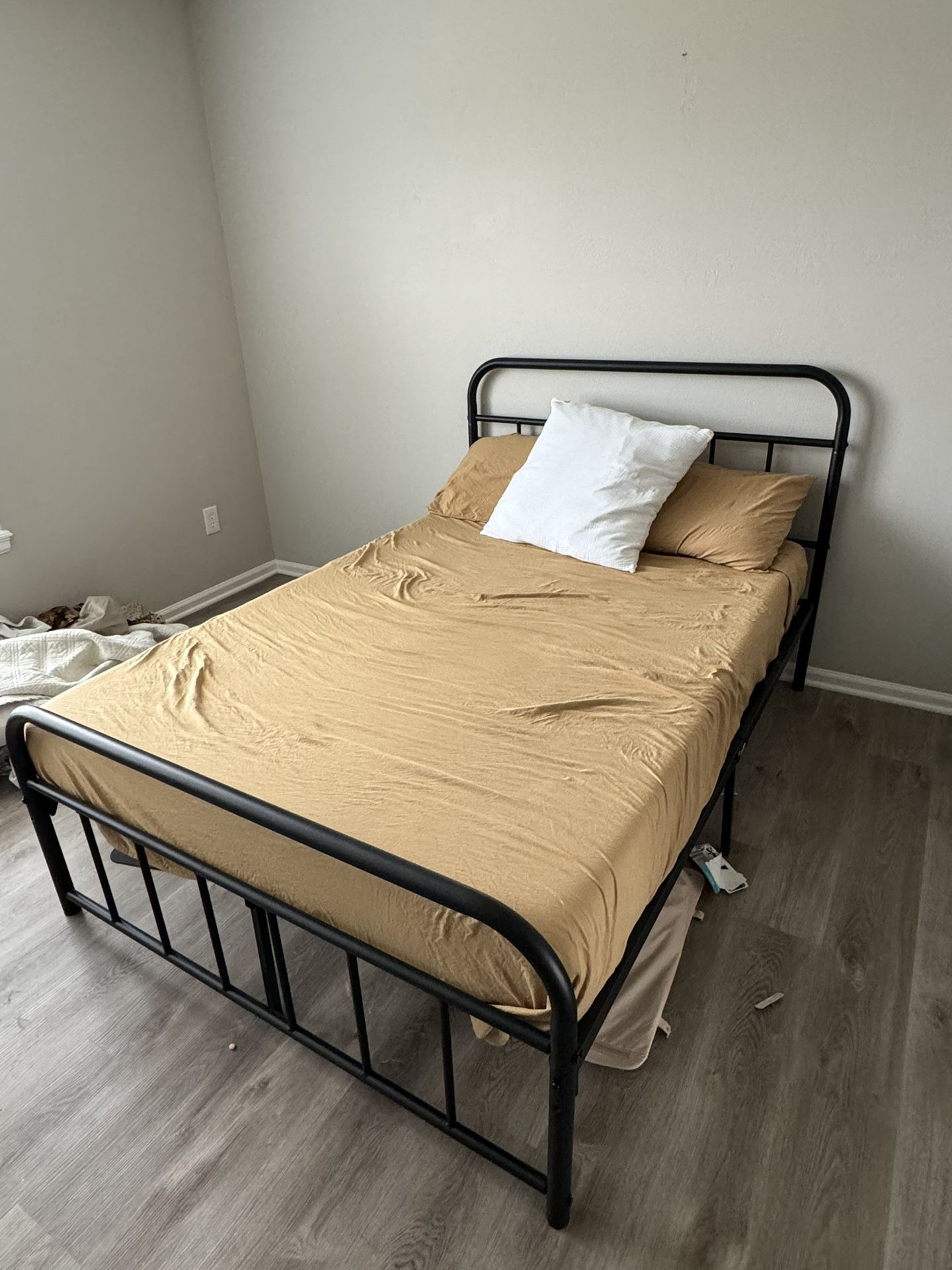 Full Size Bed Frame W/ Mattress 