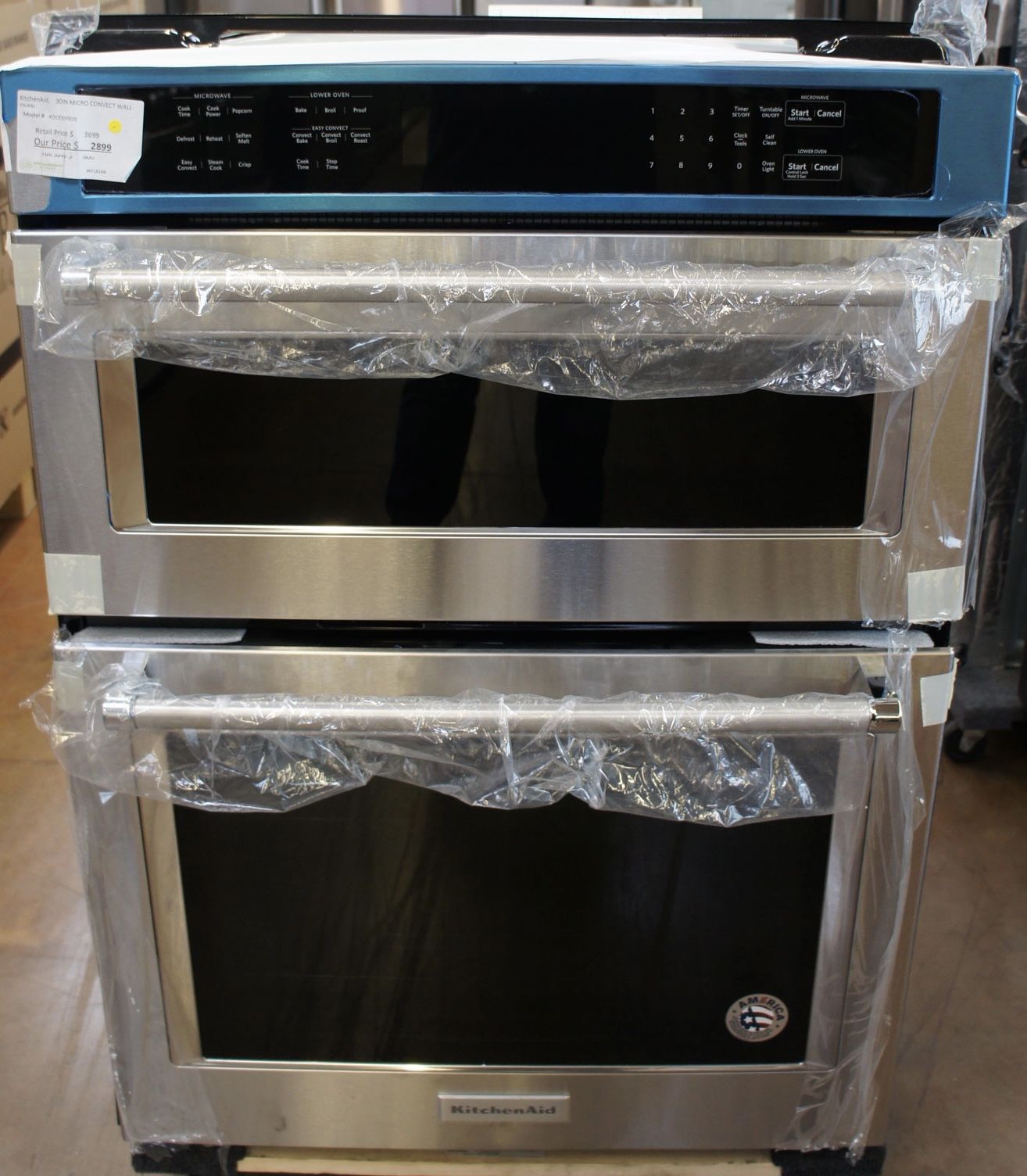 NEW KITCHENAID STAINLESS STEEL MICROWAVE OVEN COMBO 30”