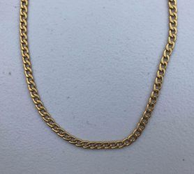 Gold Stainless Steel 7mm Cuban Chain Link Necklace for Men - 24 inch (BRAND NEW)