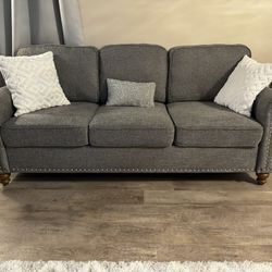 Light Grey Linen Sofa 78 In. (x2)