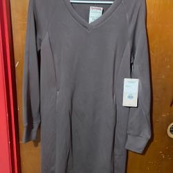 New V Neck Scuba Dress Plum Truffle 