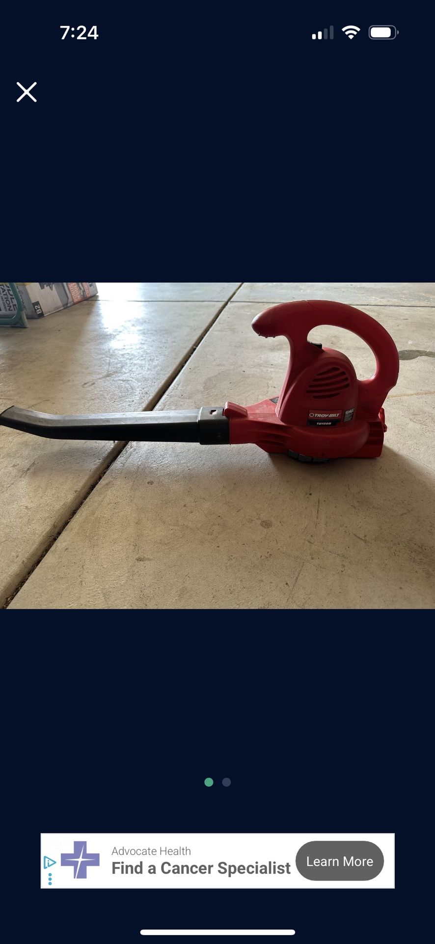 Troy Bilt TB180B Electric Leaf Blower Corded