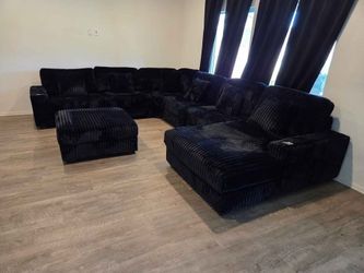 7- Pieces Black Modular sectional sofa