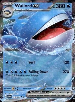 2026 Pokemon ME05: Pitch Black Wailord ex - 016/084 Double Rare #016/084