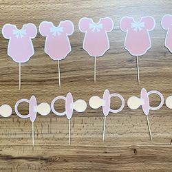 It’s A Girl Baby Shower Cardstock Cupcake Toppers