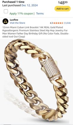 14K Real Gold Plated Bracelet