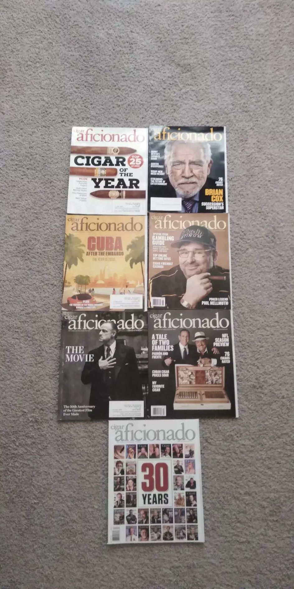 7  Brand New Cigar Aficionado Magazines ( Price For All ) 