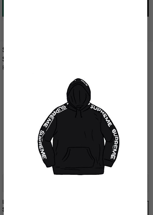 Supreme metallic Rib Hooded Sweatshirt Black XL Deadstock