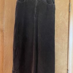 St. John’s Bay Brown Corduroy Skirt with Back Slit Size 10P