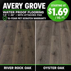 8.0 MM thick water proof vinyl plank with pet scratch warranty starting at $1.69/sq ft - Avery Grove
