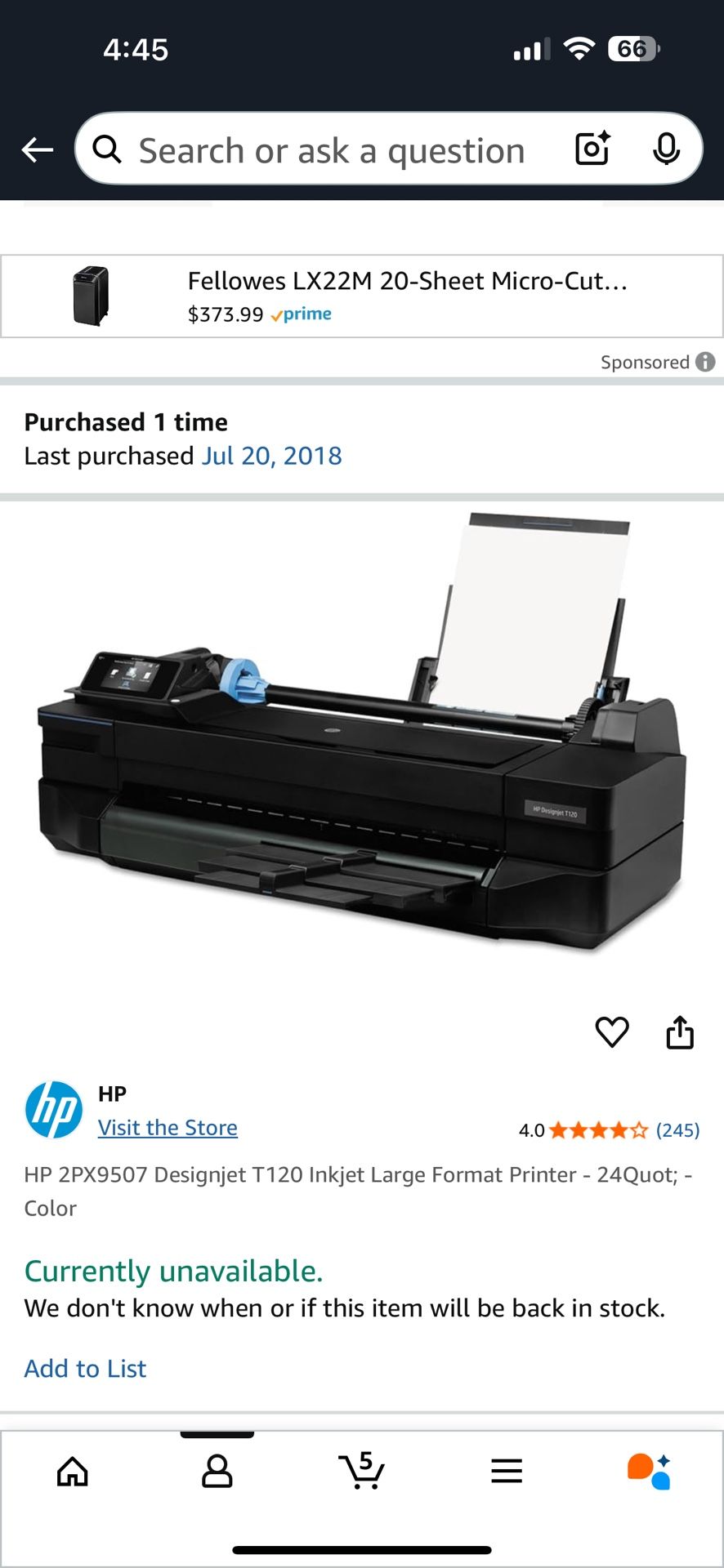 Hp Design jet T120 Printer