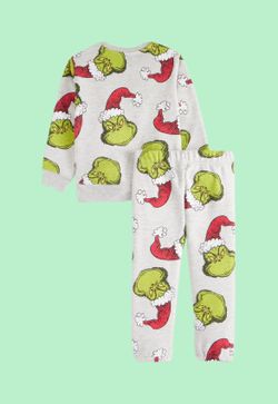 Toddler Grinch-Print top and bottoms pajama 2-piece set