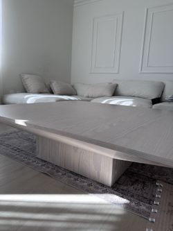 Crate & Barrel Icon Whitewashed Pine Wood 48" Coffee Table
