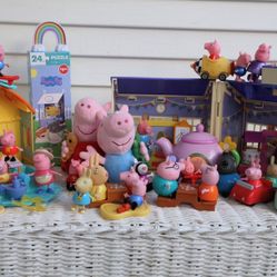 Peppa Pig Playset- School, Swimming Pool & Stuffies Set - Peppa Pig Family & Friends Figures, Accessories, Cars, Teapot, Puzzle, Plush Peppa & George