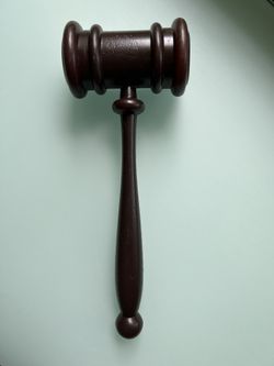 Brown Judges Hammer In Plastic