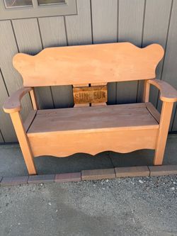 Beautiful wooden Patio Bench with storage.