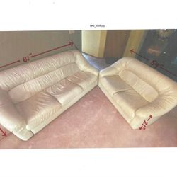 Leather Sofa Set Couch &  Loveseat $100.xx