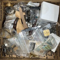 WATCHMAKERS LOT PARTS, POCKET WATCHES, TOOLS