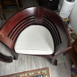 Ebonized Wooden Armchairs Set Of Two