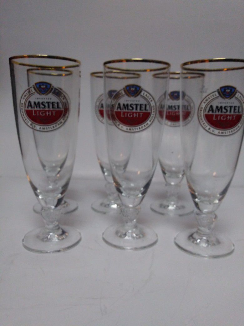 Set Of 6 Amstel Light Glasses