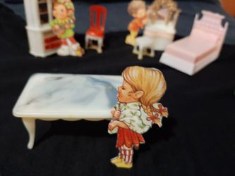 1950s blue box plastic doll furniture 8 pieces!