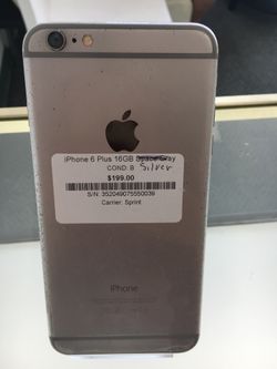 SPACE GRAY IPHONE 6 PLUS WITH 16GB!!