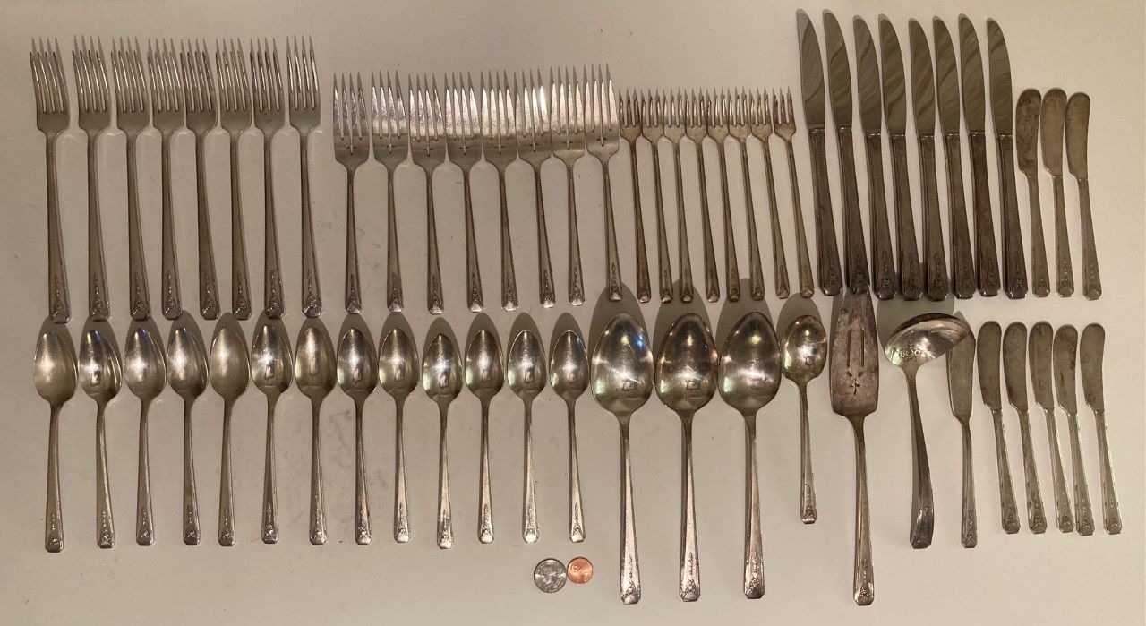 Vintage 60 Piece Set of Silverware, Flatware, Community Plate, Kitchen Decor, Table Display, These Can Be Shined Up Even More