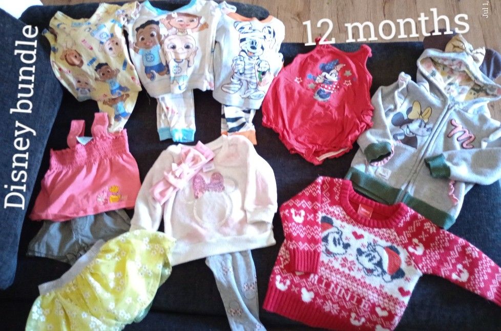 Baby Girl 12 Months Disney Clothes Bundle