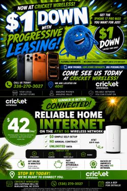 🚨Cricket Wireless iPhone 17 Pro Max $1 Down + $42/mo Home Internet Offer🚨