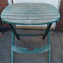  Folding Table. Metal Stool 