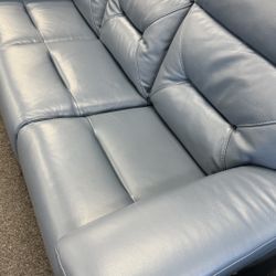 Power Recline Leather Sofa & Chair – Pillow Tilt, Super Comfy!