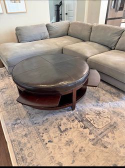 Leather coffee table