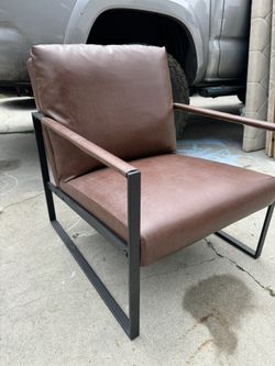 Brown Faux Leather Chair