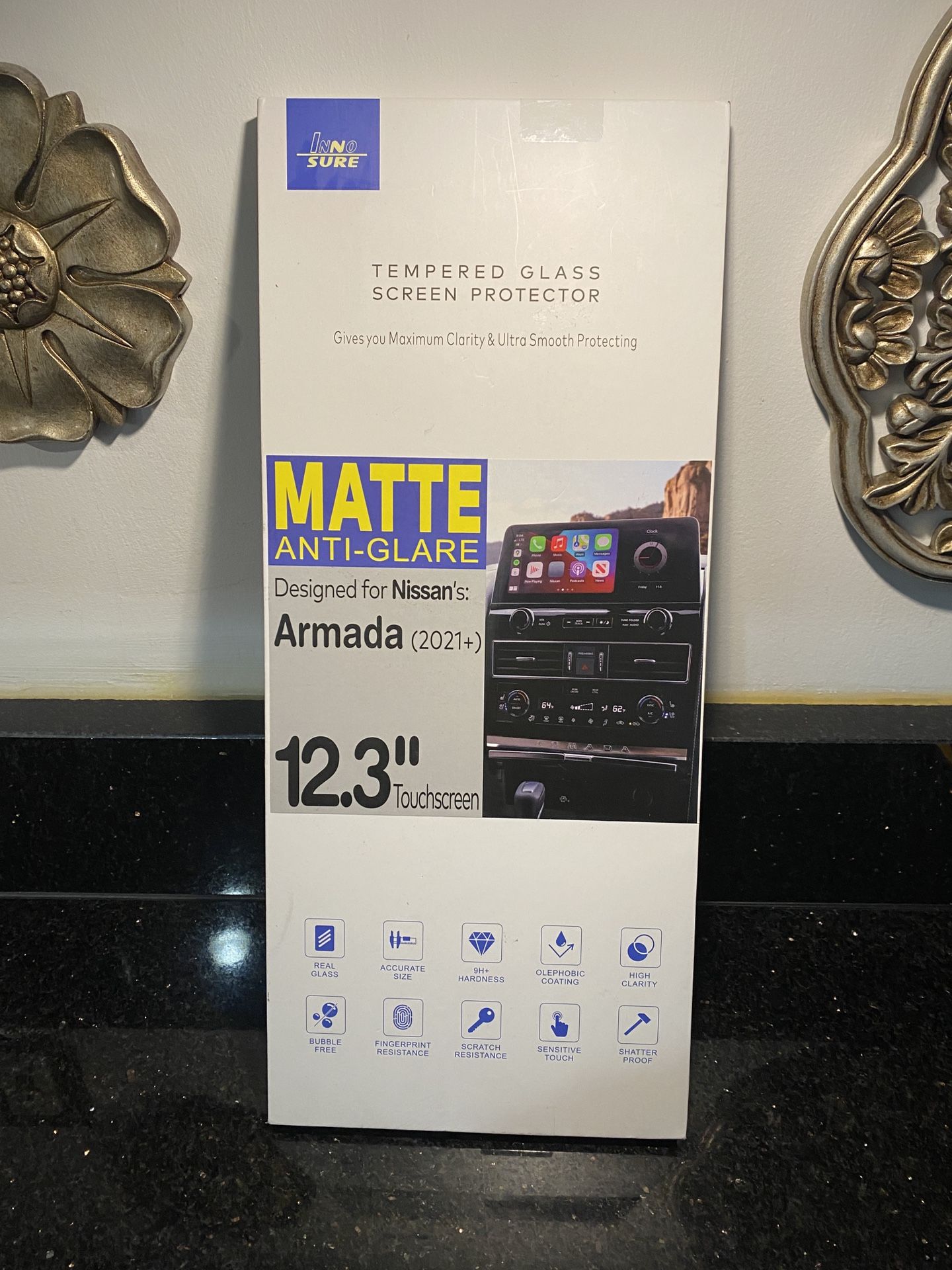 Matte Anti-glare Tempered Glass Screen Protector 12.3” for Nissan Armada 2021-24