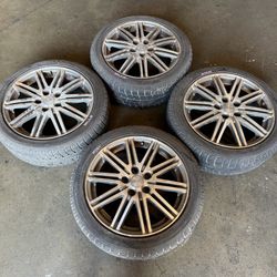 Rivazza by Enkei wheels 5x114.3 17x7 Wet Weather Tires
