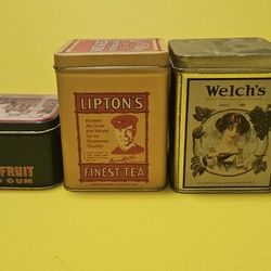 Vintage Welch's Lipton & Juicy Fruit Tin Box Company 